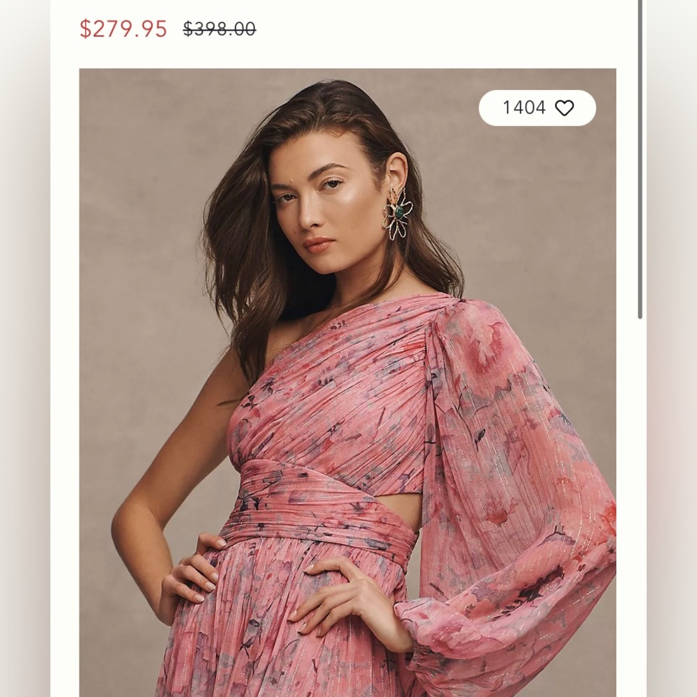 BHLDN One-Shoulder Gown